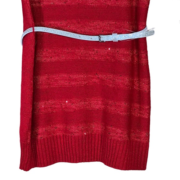 Amy Byer Girls Metallic Christmas Sweater Dresses With Sequins Girls Lar… - Picture 5 of 15